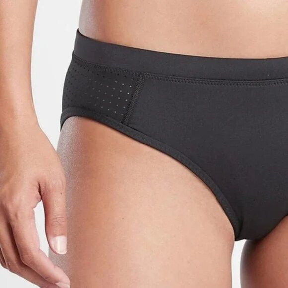 ATHLETA S Black Cross Train Bikini Bottoms Pinhole - Picture 1 of 8